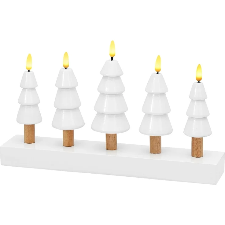 Salcar LED Dekolicht LED Weihnachtskerzenbaum – 5-flammiger Tischdeko-Leuchter Warmweiß, LED Weihnachtskerzen mit flackernden Flammen, batteriebetrieben – Bild 8