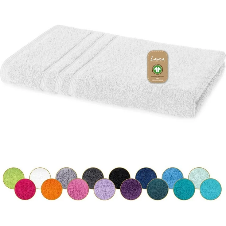 Lavea Handtücher Bali Handtuch 50x100 cm, Sporthandtuch, Fitness-Handtuch, Weiches Bio-Baumwollfrottee (1-St), pflegeleicht, GOTS-zertifiziert, extra saugstark mit 500g/m² – Bild 1