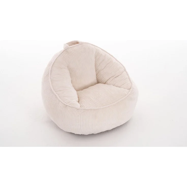 Sitzsack 69cm×72cm×51cm aus Kord in Beige – weich, ergonomisch und pflegeleicht – Bild 4