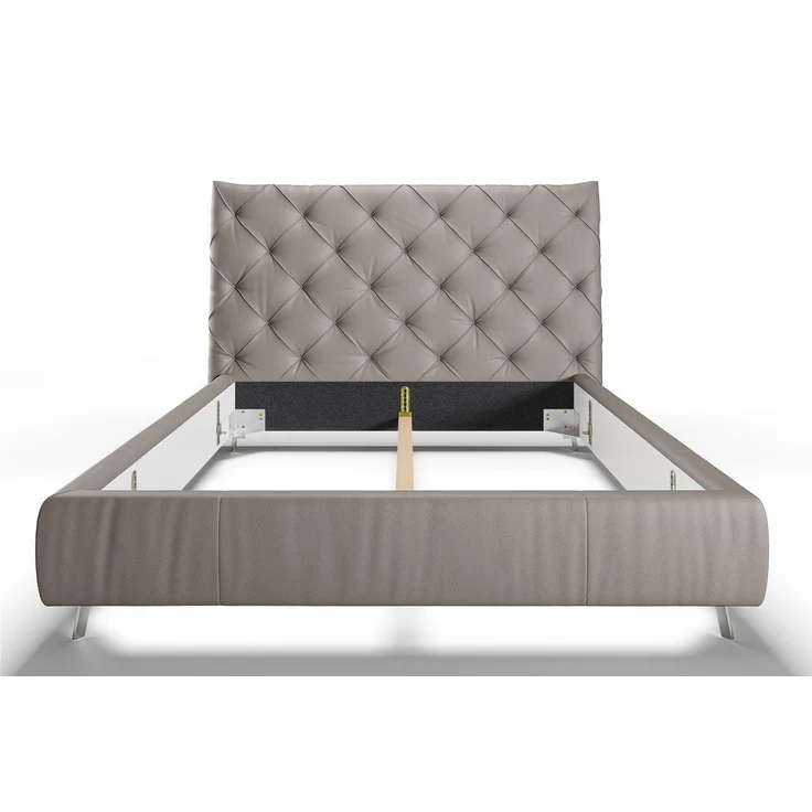 KAWOLA Bett ANNY Polsterbett Leder grau 160x200cm – Bild 6