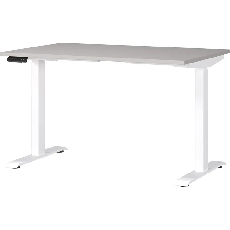 Germania Schreibtisch 7907-617, in Kaschmir/Weiß, EL. höhenverstellb, 120 x 120 x 80 cm (BxHxT)