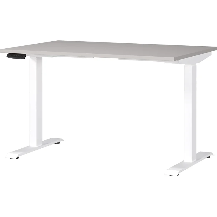 Germania Schreibtisch 7907-617, in Kaschmir/Weiß, EL. höhenverstellb, 120 x 120 x 80 cm (BxHxT) – Bild 1