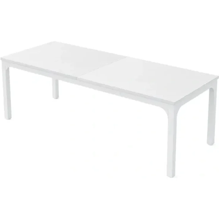 Esstisch mit MDF-Platte und Metallgestell, 200x70x75 cm, Weiß – Bild 6