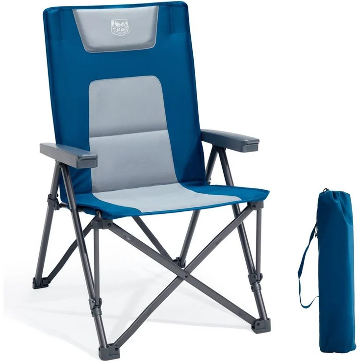 TIMBER RIDGE Campingstuhl Klappstuhl mit Gepolstert, 260 KG belastbar (1 St), mit Tragetasche, für Camping, Wandern & Picknick – Bild 1
