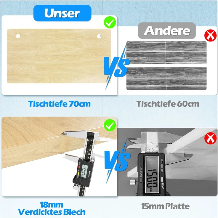 Elektrisch höhenverstellbarer Schreibtisch, Memory-Funktion, USB-Anschluss, Kabelmanagement, Holzwerkstoff / Metall, Beige, 160 x 80 cm, Höhe 72-118 cm – Bild 4