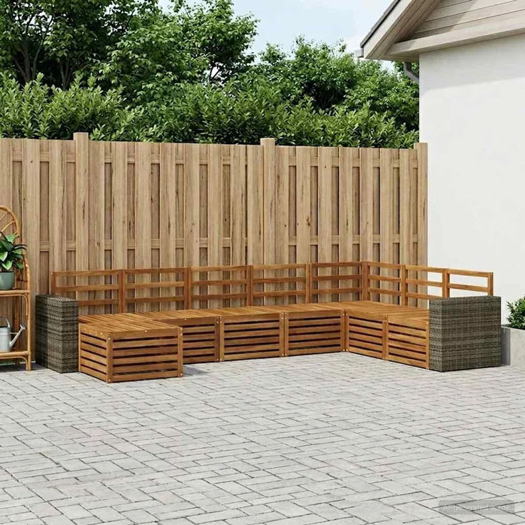 vidaXL Outdoor-Sofagarnitur 8 stk. 8-Sitzer Natur Massivholz Akazie 3384725 – Bild 1