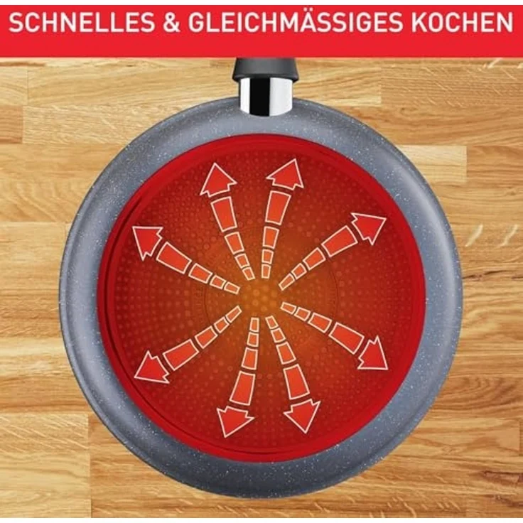 Tefal G15090 Healthy Chef 2-teiliges Pfannen-Set | 24 + 28 cm | Mineralia+ Antihaftversiegelung | Thermo-Signal Temperaturindikator | Made in France | induktionsgeeignet | spülmaschinenfest | Grau – Bild 5