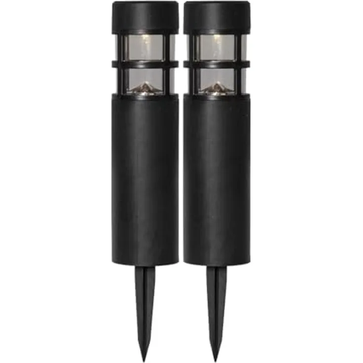 LED-Solar-Wegeleuchte "Rundi", 2er Set, schwarz, 7 x 28 cm,