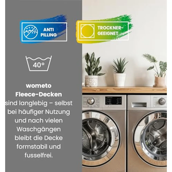 wometo Fleecedecke Wave, Blau, 120x160 cm, Oeko-Tex® zertifiziert, pflegeleicht, ideal für Innen- und Außenbereich – Bild 6