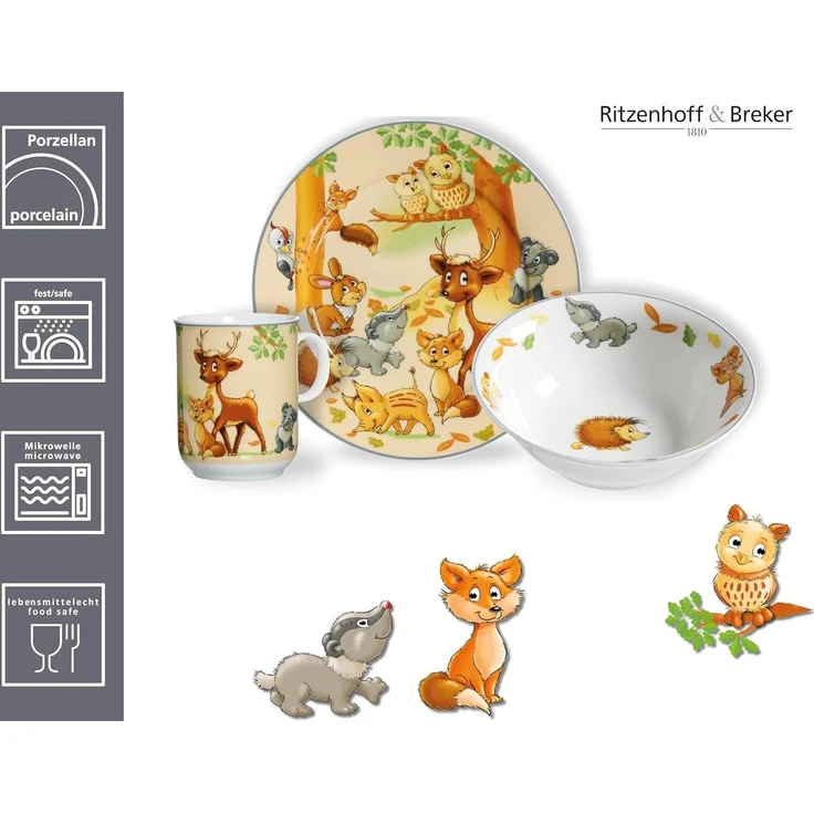 Ritzenhoff & Breker WALDTIERE Kindergeschirr Set 3-teilig – Bild 5