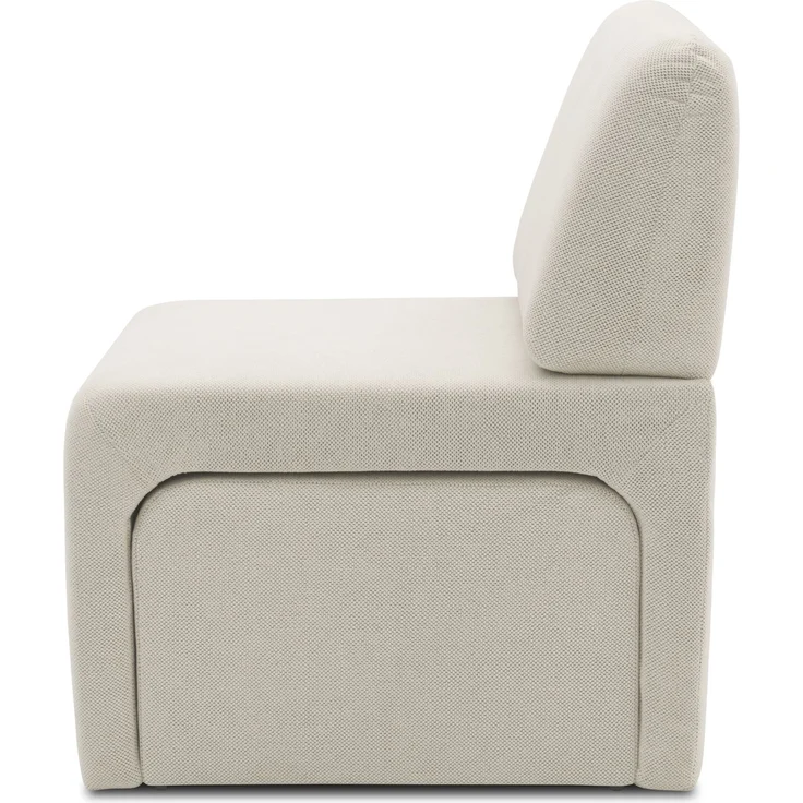 DOMO. collection Sessel 700017, Polstersessel mit Einschubhocker, rechteckig, gepolsterte Rückenlehne, Hocker im Sessel verstaubar, platzsparend, Polsterganitur, 54 x 70 x 82 (BxTxH), schwarz – Bild 3