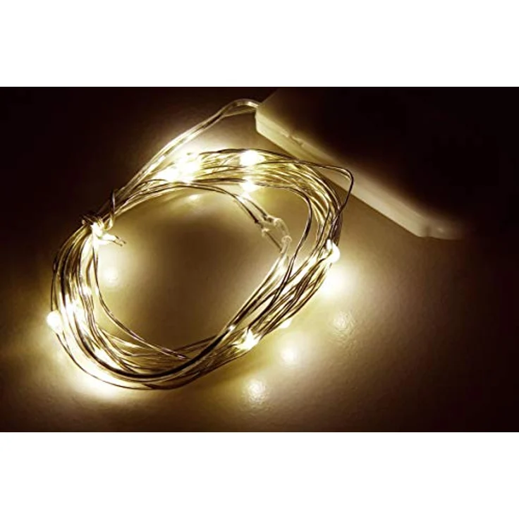 McShine LED Draht-Lichterkette Micro, 20 warmweiße LEDs, 2m, batteriebetrieben, hauchdünne Drähte für flexible Dekoration – Bild 3