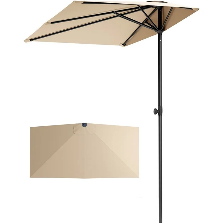 PHI VILLA Sonnenschirm, LxB: 250x130 cm, Halber Regenschirm Höhenverstellbar mit Klemme, Balkonschirm Windfest Stabil zum Mitnehmen – Bild 1