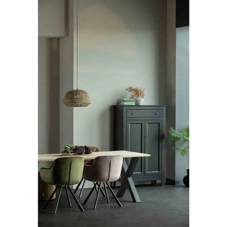 Esstisch Tablo Eiche, Massivholz mit X-Gestell, modern, natur, 200 cm, Platz für 6–8 Personen – Bild 3