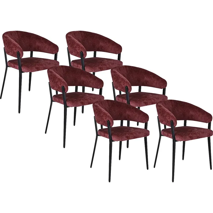 Vente-unique - AVRELA Stuhl Stoff Rot - B 55 cm x H 77 cm x L 56 cm – Bild 2