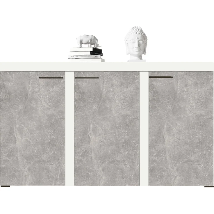AX LIVING Sideboard Wohnzimmer Spacoro 3D – Modern in Weiß/Beton – Bild 3