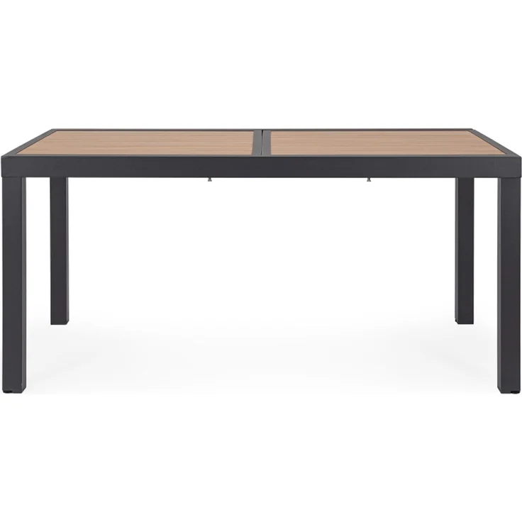 Gartenesstisch Hilja aus Aluminium in Holzoptik, ausziehbar, modern skandinavisch, anthrazit – Bild 2