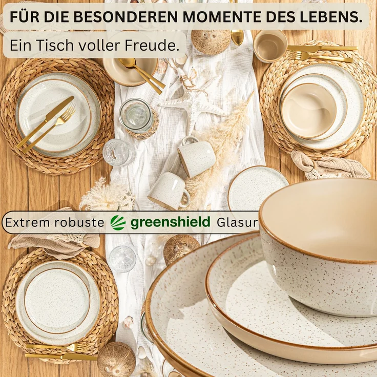 SÄNGER Tafelservice Rio Creme - 18 teilig aus Steingut – Bild 3