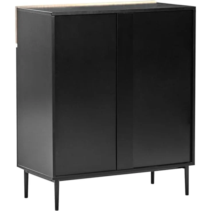 Sideboard mit 2 Türen BLYTHE Naturfarbene Esche Schwarz – Bild 6