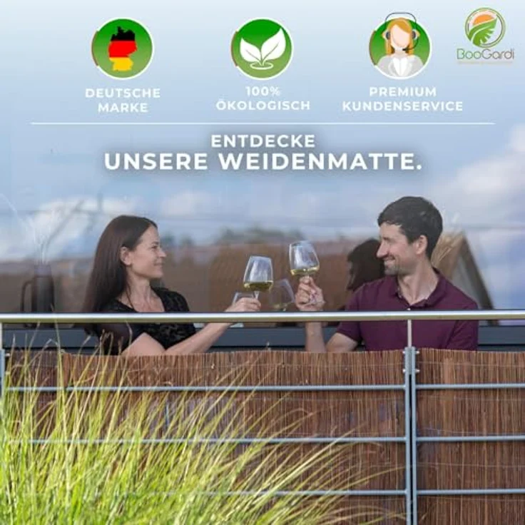 BOOGARDI Weidenmatte - 20 Größen - Weidenzaun 160 cm hoch x 300 cm lang - Sichtschutzmatte Balkonverkleidung Gartenzaun Sichtschutz Zaun Garten Balkon Sichtschutzzaun Holz Weide – Bild 7