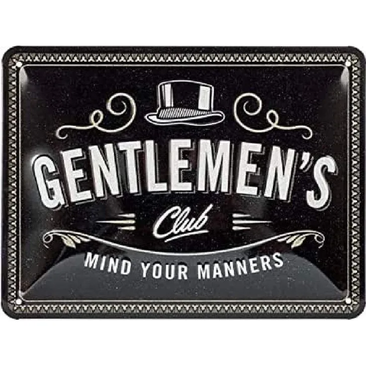 Nostalgic Art Blechschild 15x20 cm Gentlemens Club