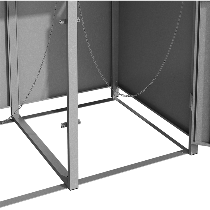 Mülltonnenbox Müllbox Mülltonnenverkleidung 2 Türen Box Pflanzdach RAL 9007 – Bild 3