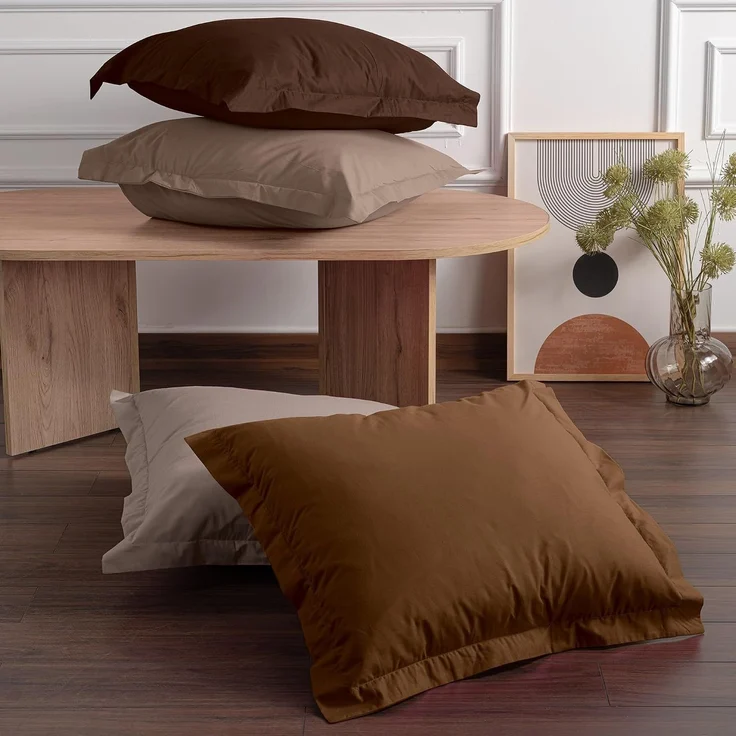 L'essentiel Maison 'Tonne Brune - 88' Oxford-Kissenbezug-Set (2-teilig) (DE), Dunkelbraun, 80+5 x 80 cm – Bild 2