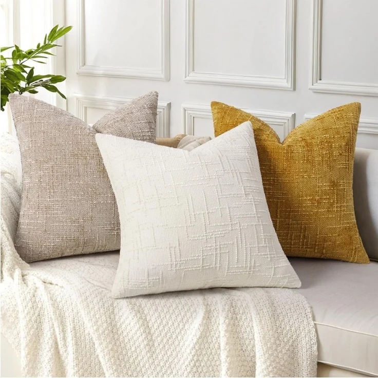 Zaewry Kissenbezug 1 Stück Chenille Kissenbezug, Bambusstruktur Kissenbezug, (1 Stück), Boho Dekokissenbezug, geeignet für Bett, Sofa, Wohnzimmer – Bild 2