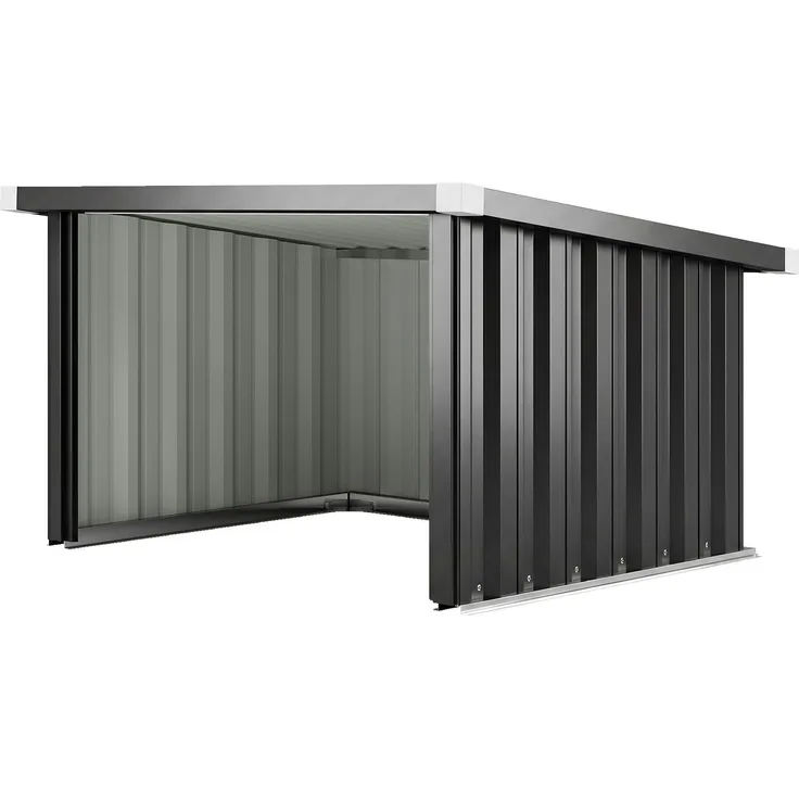Outsunny Mähroboter Garage, Verzinkter Stahl, Dunkelgrau, 108L x 86B x 62,5H cm