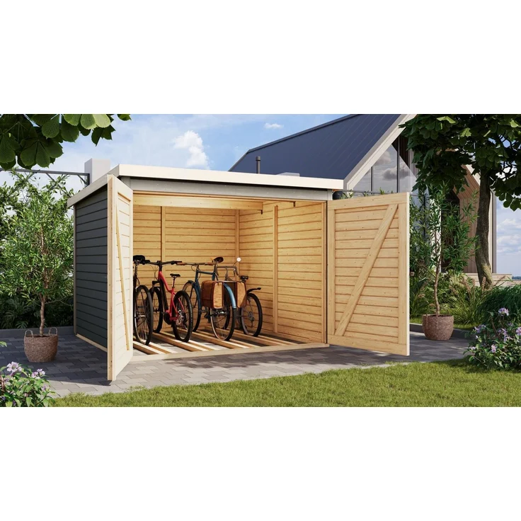 Karibu Fahrradbox Fahrradgarage 4, in verschiedenen Farben, BxTxH: 212,5x216,5x167 cm – Bild 1