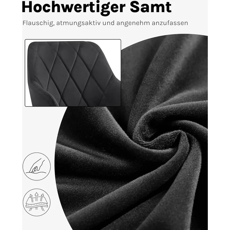 Woltu Esszimmerstuhl (6 St), Sessel mit Armlehne Rückenlehne mit Metallbeinen – Bild 8