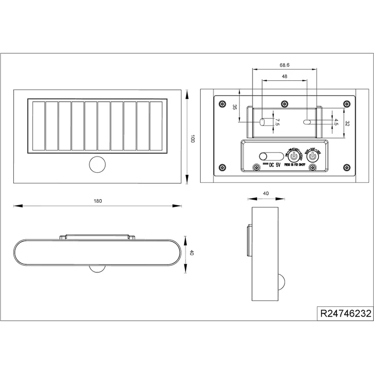 Solar Außenwandleuchte RAMOS auch per USB aufladbar mit Bewegungsmelder, B: 18cm – Bild 17