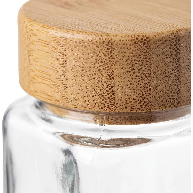 CLP 24er Set Gewürzgläser eckig 120ml Streueinsätze Etiketten Trichter Bürste,natura Holz – Bild 6