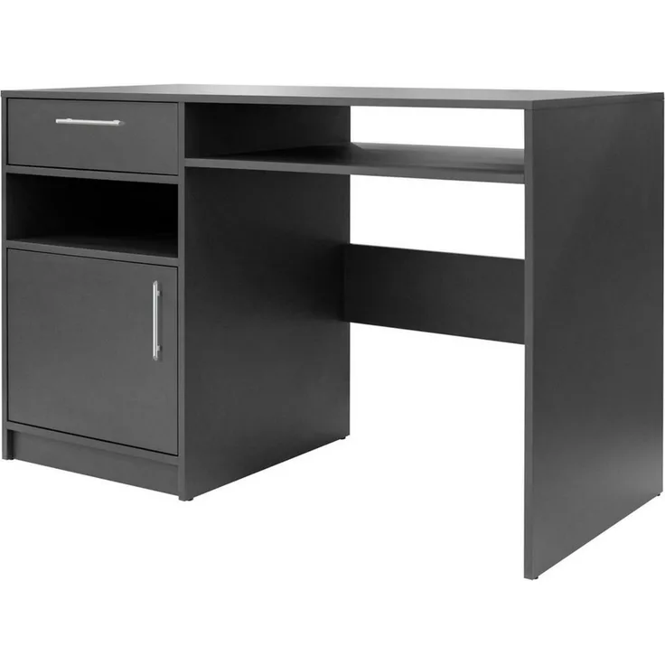 Masseno Schreibtisch ELISE 125 x 82 cm mit 1 Schubladen und 1 Türen Graphitfarben