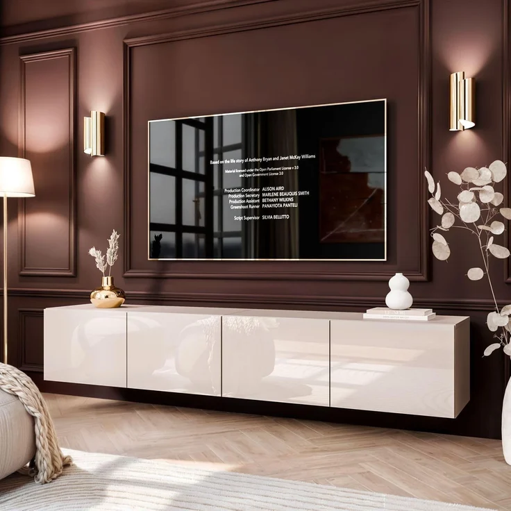 Lookway TV-Schrank COLGANTE KASCHMIR GLOSS 200 cm Hängeschrank mit Led Beluchtung (2x TV-Schrank) Breite: 200 cm – Bild 2