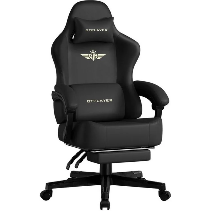 GTPLAYER Gaming-Stuhl Atmungsaktiver Bürostuhl, ergonomisch Hochwertiger - Stoff/Kunstleder, 160° Verstellbare Rückenlehne und ausziehbare Fußstütze – Bild 4