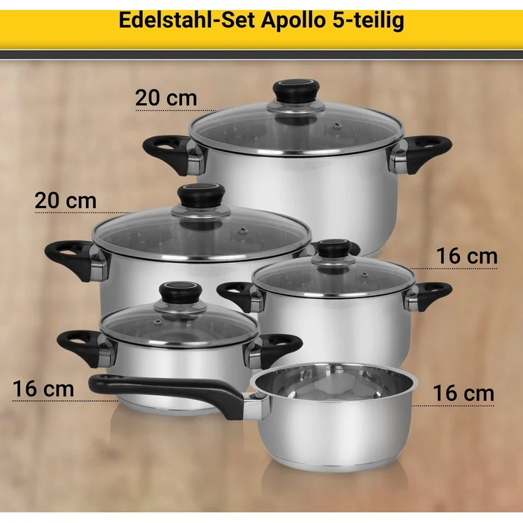 Krüger Topfset Apollo. Edelstahl 18/10 – Bild 2