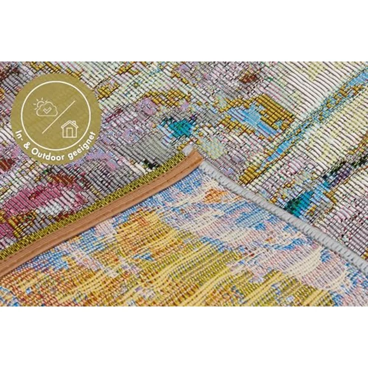 XXXL Flachwebeteppich Platana, Mehrfarbig, rechteckig 160x235 cm, Oeko-Tex®, wasserabweisend, schmutzabweisend, UV-beständig, für Fußbodenheizung geeignet – Bild 4