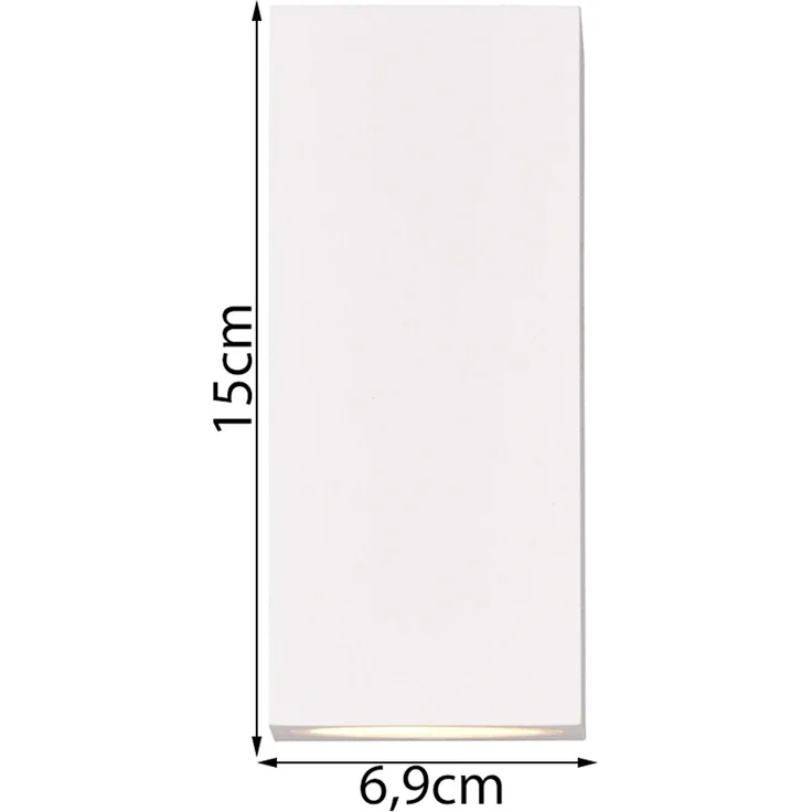 Eckige Außenwandleuchte ROYA Up and Down Weiß, Höhe 15cm – Bild 3