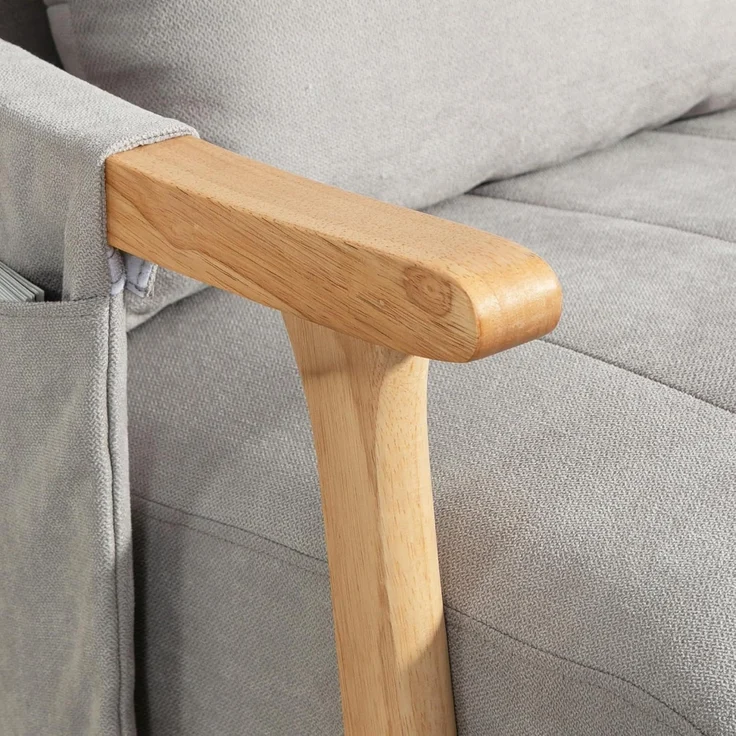 HOMCOM Schaukelstuhl (Relaxsessel, 1 St), für Wohnzimmer, Schlafzimmer, Grau – Bild 8