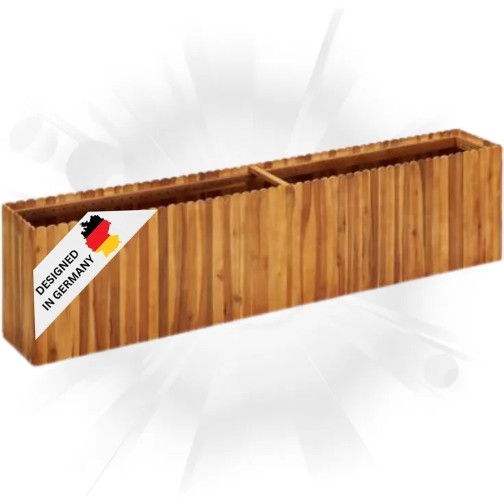DELUKE® Hochbeet aus Holz JONA 200x30x50cm, Akazienholz Hochbeet für Garten Hochbeet Holz Gartenbeet hoch Kräuterbeet xxl Blumenbeet Gemüsebeet groß Garten