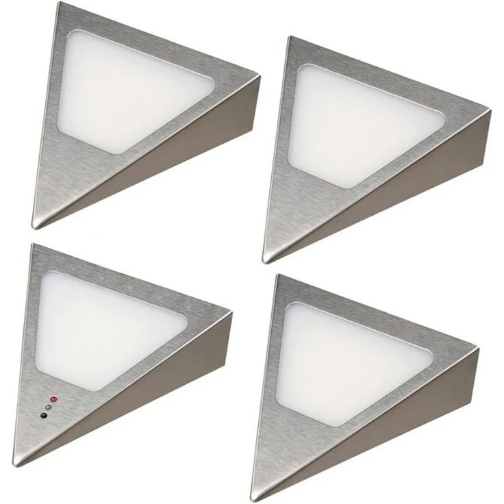 kalb LED Unterbauleuchte Dreieck LED Unterbauleuchten mit Sensor, Warmweiß, dimmbar, Edelstahl, 4er Set warmweiß, warmweiß – Bild 4