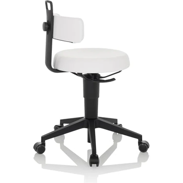 hjh OFFICE Balancestuhl höhenverstellbar TOP Work Flex PU beweglicher Arbeitshocker mit Rückenlehne, Kunstleder Weiß – Bild 8
