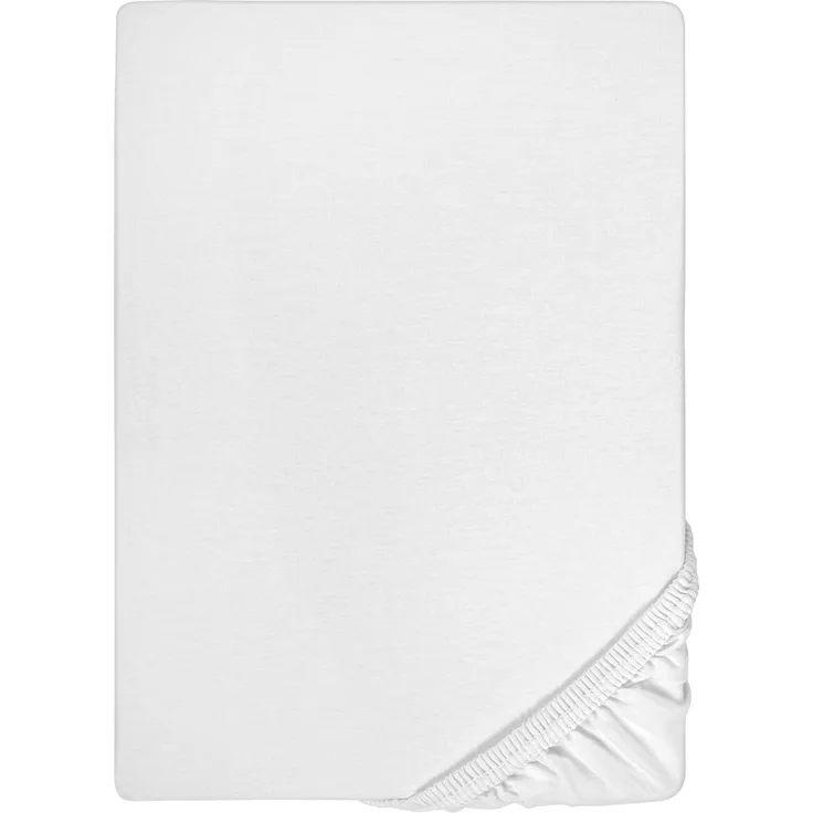 biberna Jersey-Elastic-Topper-Spannbetttuch 0077641, weiß, 1x 140x200 cm - 160x220 cm