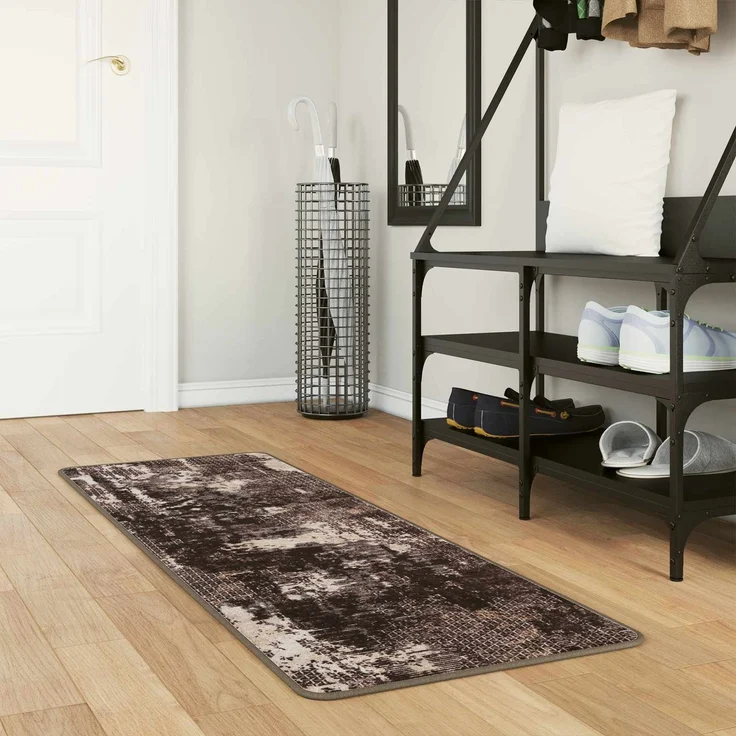 vidaXL Teppichläufer MARSA Schwarz 50x100 cm Polyester und PVC 42023366 – Bild 1