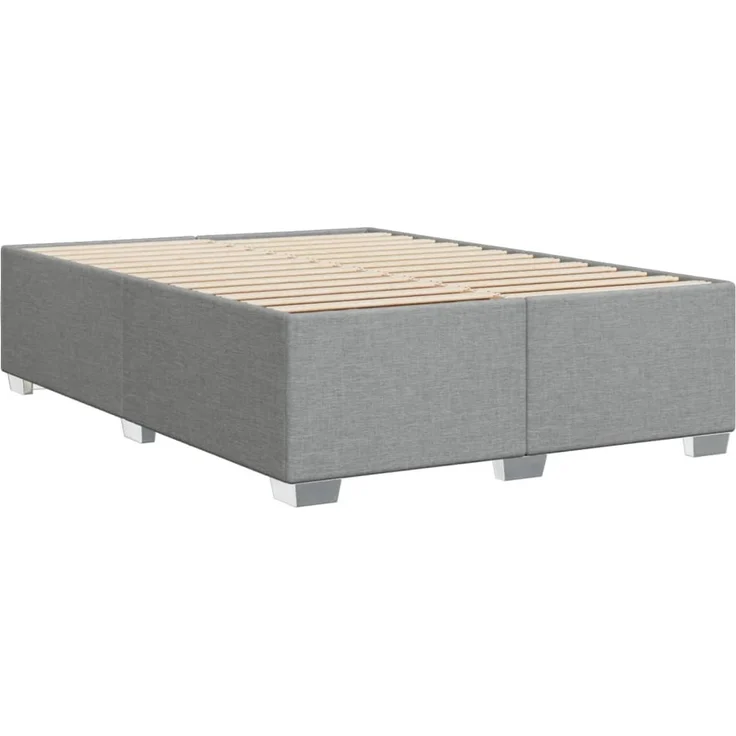vidaXL Bettgestell ohne Matratze Hellgrau 160x200 cm Stoff 3284485 – Bild 5