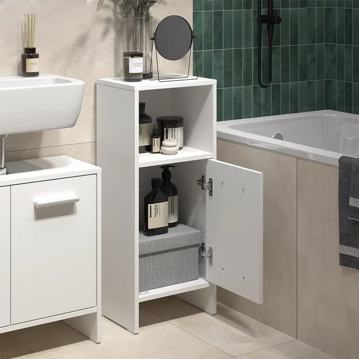Badezimmermöbel-Set Karli Weiß 2-teilig Vicco – Bild 5