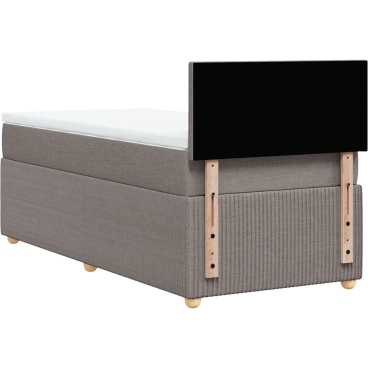 vidaXL Boxspringbett mit Matratze Taupe 90x200 cm Stoff 3287336 – Bild 6