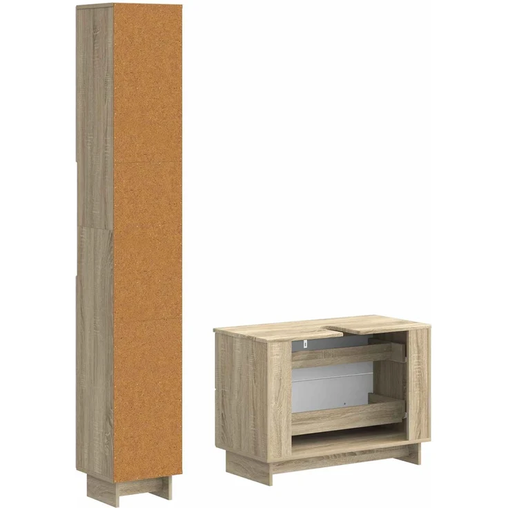 vidaXL 2-teiliges Badezimmer Schrank Set EDE Sonoma-Eiche 3417497 – Bild 5