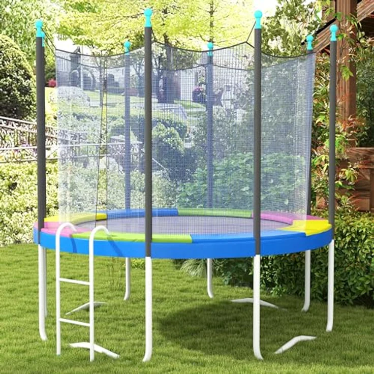 SPORTNOW Trampolin-Randpolsterung, Kunststoff PE, mehrfarbig, Ø244 x 30H cm, wasserabweisend und stoßdämpfend – Bild 2